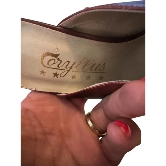 Coryllus Burgundy Studded Lace-Up Women’s Mules Size 38 - Picture 4 of 7